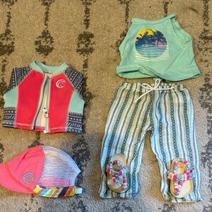American Girl Doll Outfit Set - Pink, Blue, and Green